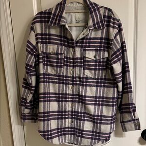 Joie Navy and White Plaid Button-Up Jacket